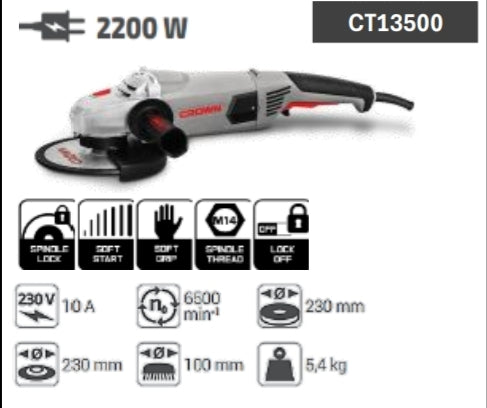 صاروخ / فرز كهربائي قوي | موديل Crown CT13500
