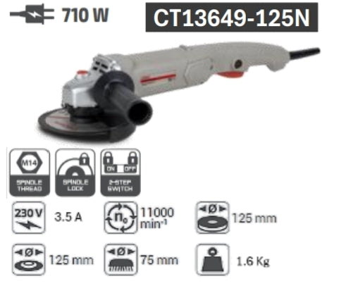 صاروخ قطعية وتجليخ كراون 5 بوصة - 710 واط | موديل CT13649-125N