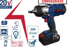 شنيور فك وربط 1/2" 20 فولت - 350 نيوتن + 2 بطارية 4 أمبير | بطارية