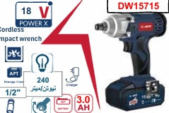 شنيور حل وربط 1/2" 18 فولت - 240 نيوتن + 2 بطارية 3 أمبير | بطارية