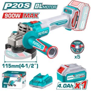 صاروخ 4.5 بوصة 20 فولت 900 وات مع بطارية و شاحن