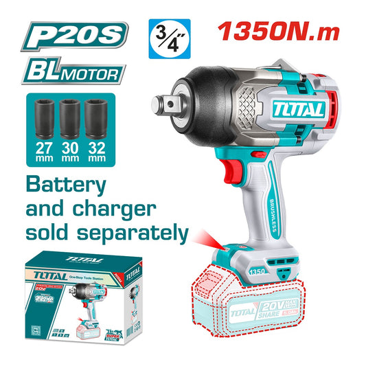 دريل 1350 نيوتن 20 فولت 3/4 بوصة بدون بطارية و شاحن