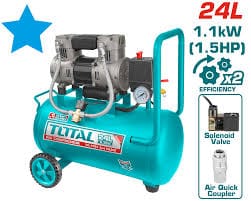 كمبروسر 24 لتر 1.5 حصان صامت (بدون زيت)